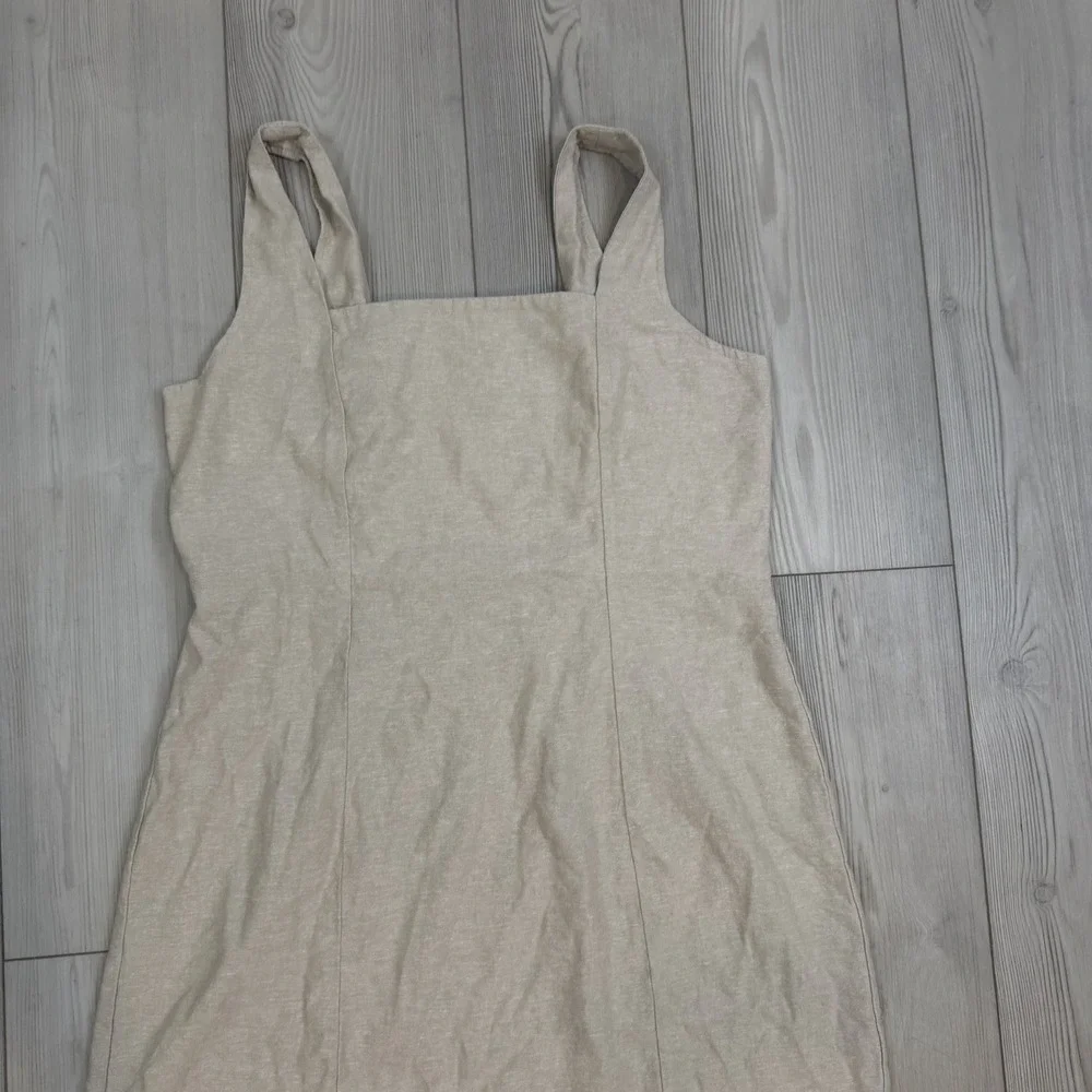 Old Navy Square-Neck Linen-Blend Mini‎ Dress - Size XL Flax Beige